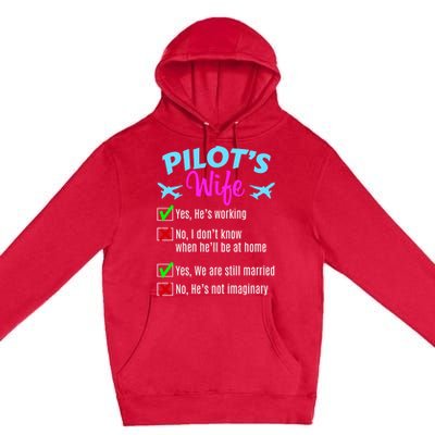 Funny Pilots Wife Gift Premium Pullover Hoodie