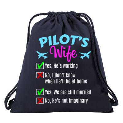 Funny Pilots Wife Gift Drawstring Bag