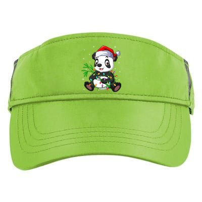 Funny Panda Xmas Lighting Matching Santa Hat Panda Christmas Gift Adult Drive Performance Visor