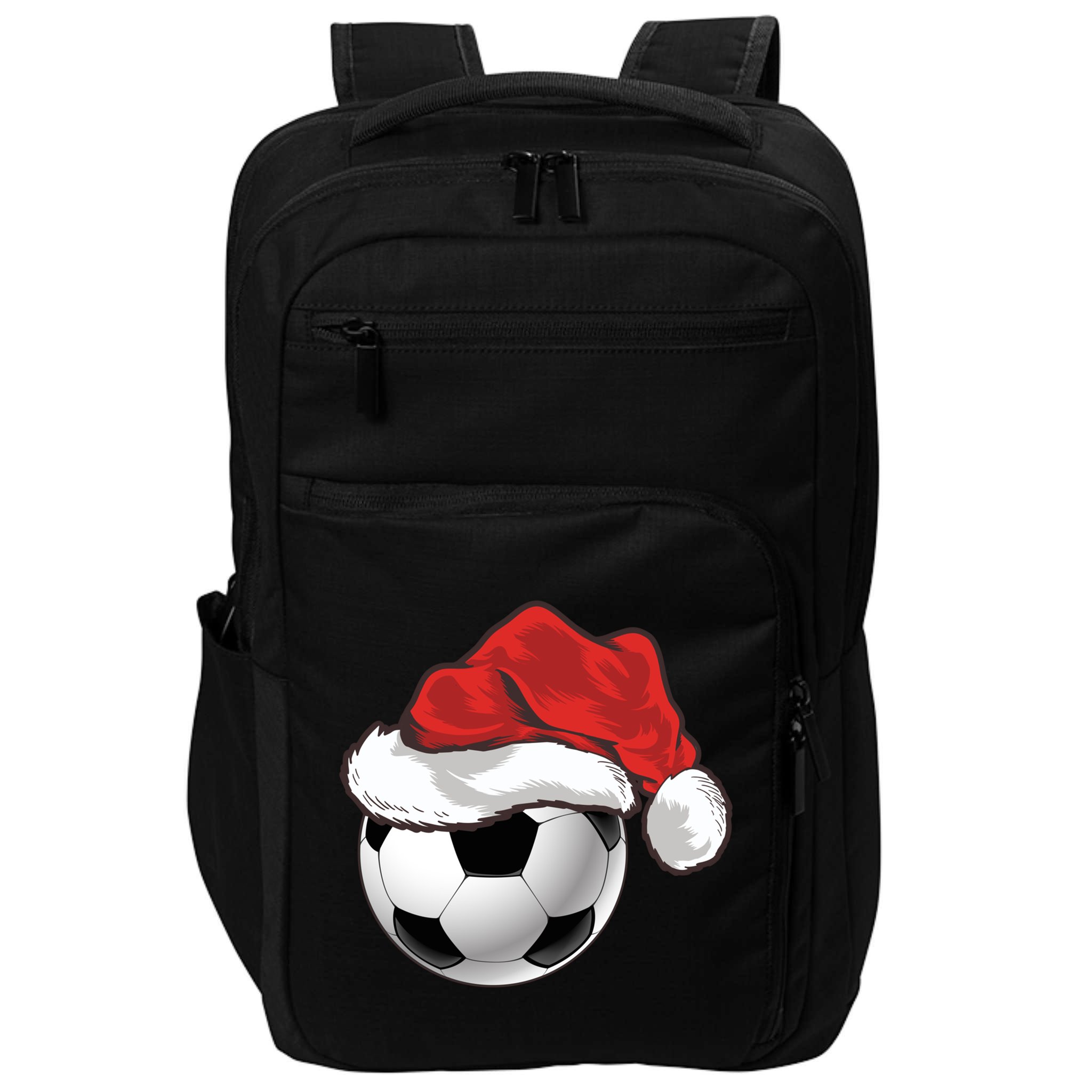 Football Player Xmas Gift Santa Hat Soccer Ball Christmas Gift Impact Tech Backpack