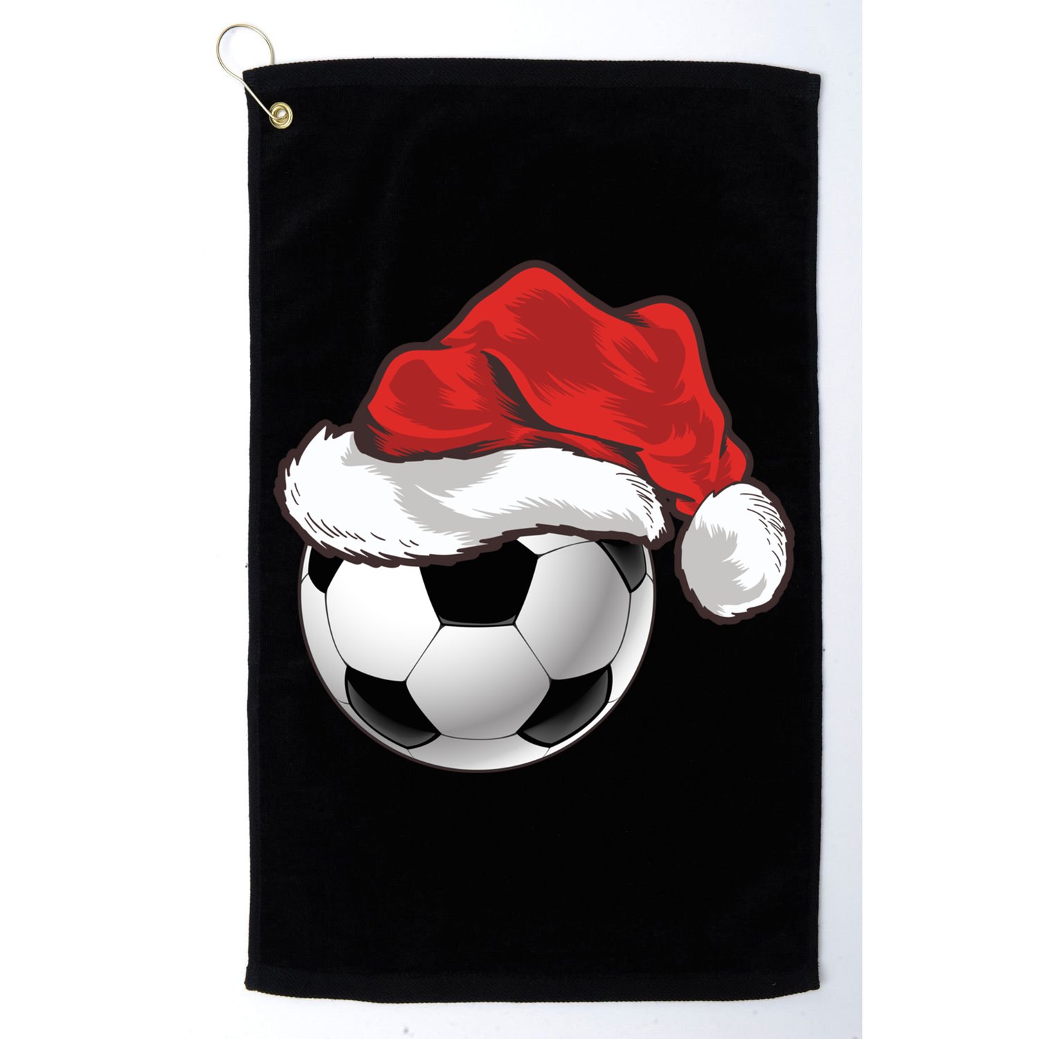 Football Player Xmas Gift Santa Hat Soccer Ball Christmas Gift Golf Towel