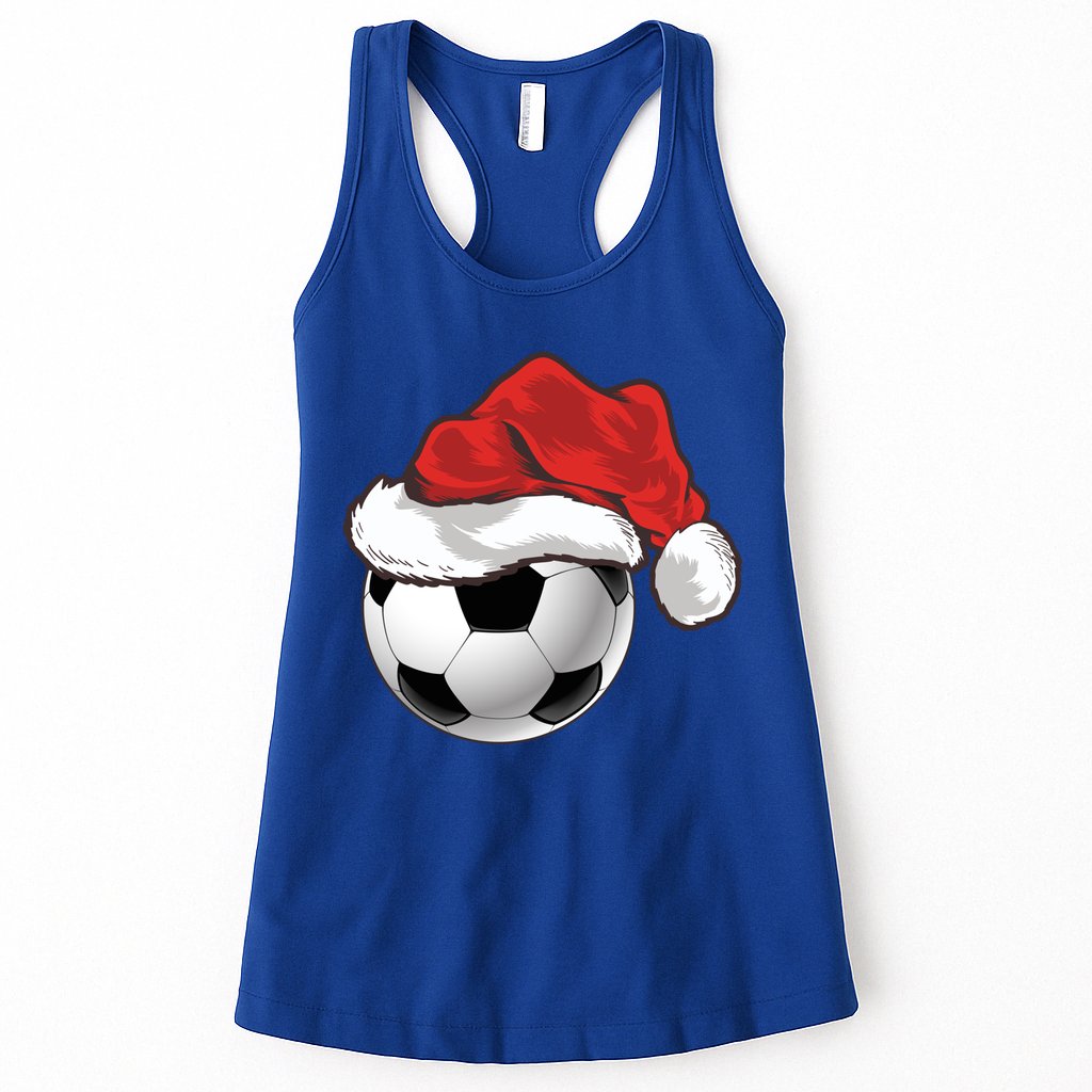 Football Player Xmas Gift Santa Hat Soccer Ball Christmas Gift Womens Tank Top