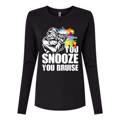 Funny Paintball You Snooze You Bruise Womens Cotton Relaxed Long Sleeve T-Shirt