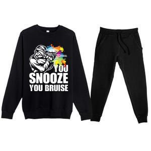 Funny Paintball You Snooze You Bruise Premium Crewneck Sweatsuit Set