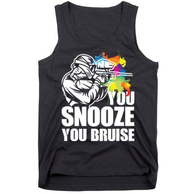 Funny Paintball You Snooze You Bruise Tank Top
