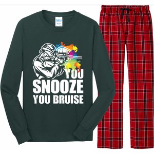 Funny Paintball You Snooze You Bruise Long Sleeve Pajama Set