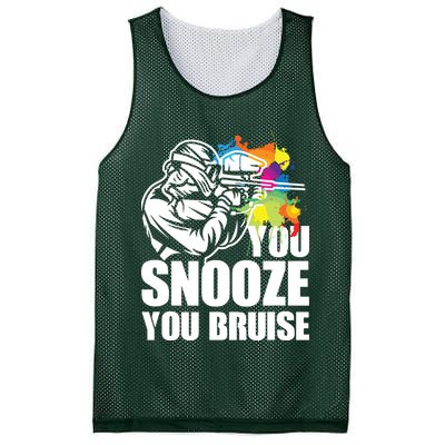 Funny Paintball You Snooze You Bruise Mesh Reversible Basketball Jersey Tank