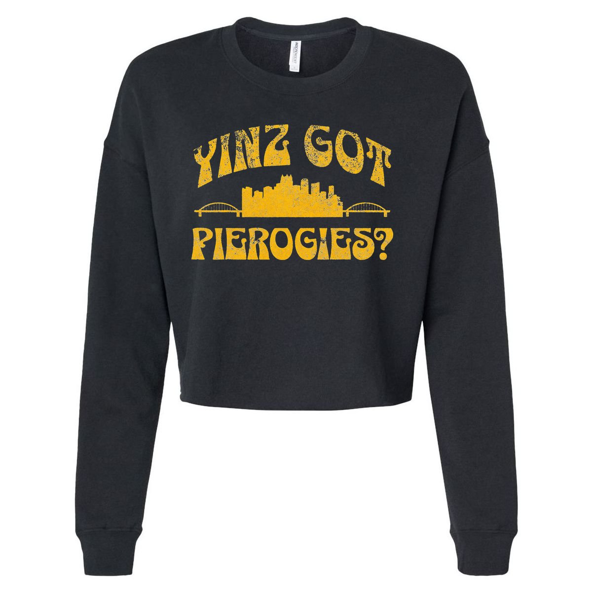 Funny Pittsburgh Yinz Yinzer 412 Steel City Pennsylvania Cropped Pullover Crew