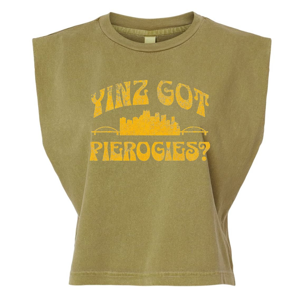 Funny Pittsburgh Yinz Yinzer 412 Steel City Pennsylvania Garment-Dyed Women's Muscle Tee