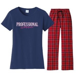 Funny Professional Yapper Quote Yapper Cool Women's Flannel Pajama Set