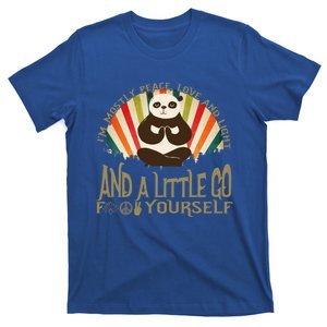 Funny Panda Yoga I'm Mostly Peace Love And Light Design Gift T-Shirt