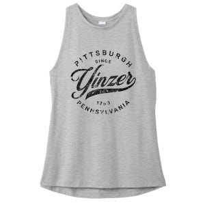 Funny Pittsburgh Yinzer Pennsylvania Sl City Home Yinz Ladies PosiCharge Tri-Blend Wicking Tank