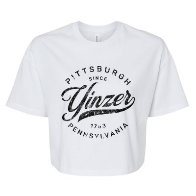 Funny Pittsburgh Yinzer Pennsylvania Sl City Home Yinz Bella+Canvas Jersey Crop Tee