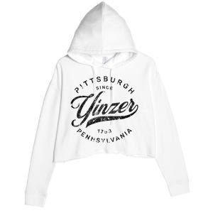 Funny Pittsburgh Yinzer Pennsylvania Sl City Home Yinz Crop Fleece Hoodie