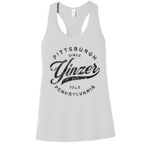 Funny Pittsburgh Yinzer Pennsylvania Sl City Home Yinz Women's Racerback Tank