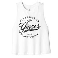 Funny Pittsburgh Yinzer Pennsylvania Sl City Home Yinz Women's Racerback Cropped Tank