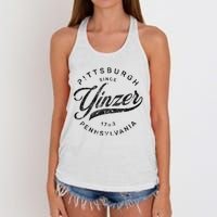 Funny Pittsburgh Yinzer Pennsylvania Sl City Home Yinz Women's Knotted Racerback Tank