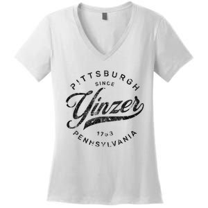 Funny Pittsburgh Yinzer Pennsylvania Sl City Home Yinz Women's V-Neck T-Shirt