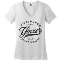 Funny Pittsburgh Yinzer Pennsylvania Sl City Home Yinz Women's V-Neck T-Shirt