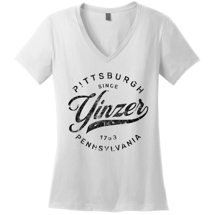 Funny Pittsburgh Yinzer Pennsylvania Sl City Home Yinz Women's V-Neck T-Shirt