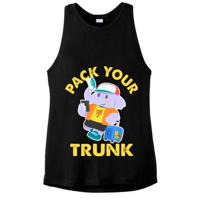 Funny Pack Your Trunk Elephant Ladies PosiCharge Tri-Blend Wicking Tank