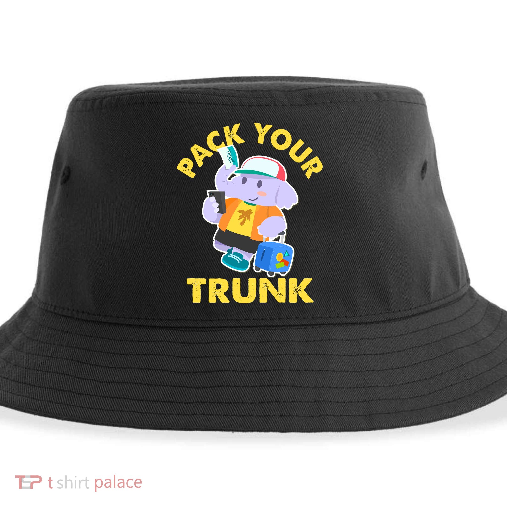 Funny Pack Your Trunk Elephant Sustainable Bucket Hat