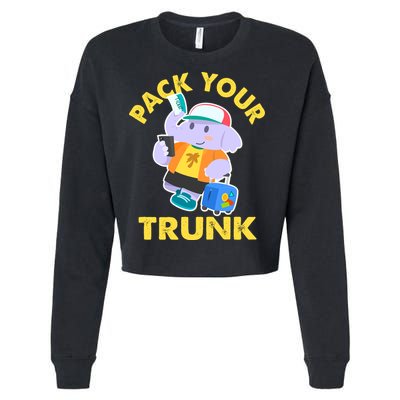 Funny Pack Your Trunk Elephant Cropped Pullover Crew