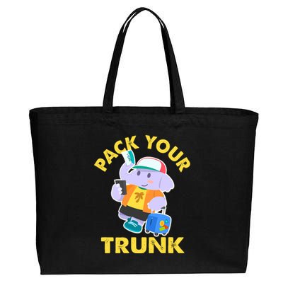 Funny Pack Your Trunk Elephant Cotton Canvas Jumbo Tote