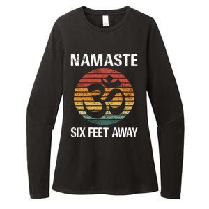 Funny Puns Yoga Social Distancing Namaste Six Feet Away Gift Womens CVC Long Sleeve Shirt