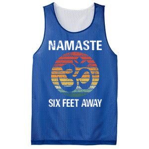 Funny Puns Yoga Social Distancing Namaste Six Feet Away Gift Mesh Reversible Basketball Jersey Tank