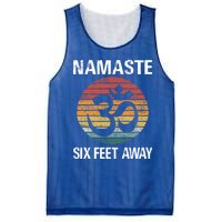 Funny Puns Yoga Social Distancing Namaste Six Feet Away Gift Mesh Reversible Basketball Jersey Tank