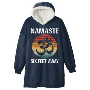 Funny Puns Yoga Social Distancing Namaste Six Feet Away Gift Hooded Wearable Blanket