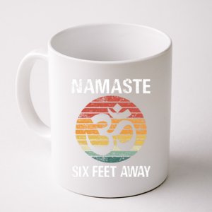 Funny Puns Yoga Social Distancing Namaste Six Feet Away Gift Coffee Mug