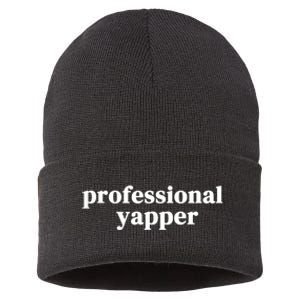 Funny Professional Yapper Certified Yapper Sustainable Knit Beanie