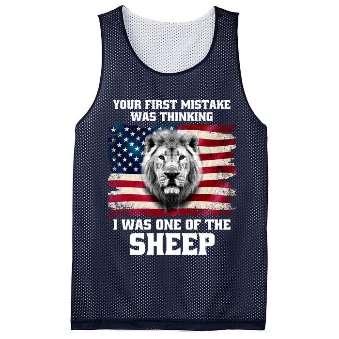 Freedom Patriot Your First Mistake Was Thinking I Was One Of The Sheep Mesh Reversible Basketball Jersey Tank