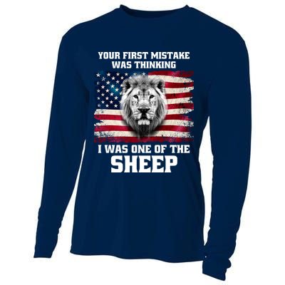 Freedom Patriot Your First Mistake Was Thinking I Was One Of The Sheep Cooling Performance Long Sleeve Crew