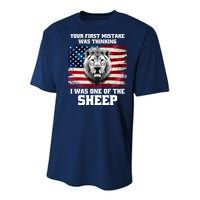 Freedom Patriot Your First Mistake Was Thinking I Was One Of The Sheep Youth Performance Sprint T-Shirt