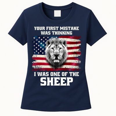 Freedom Patriot Your First Mistake Was Thinking I Was One Of The Sheep Womens T-Shirt