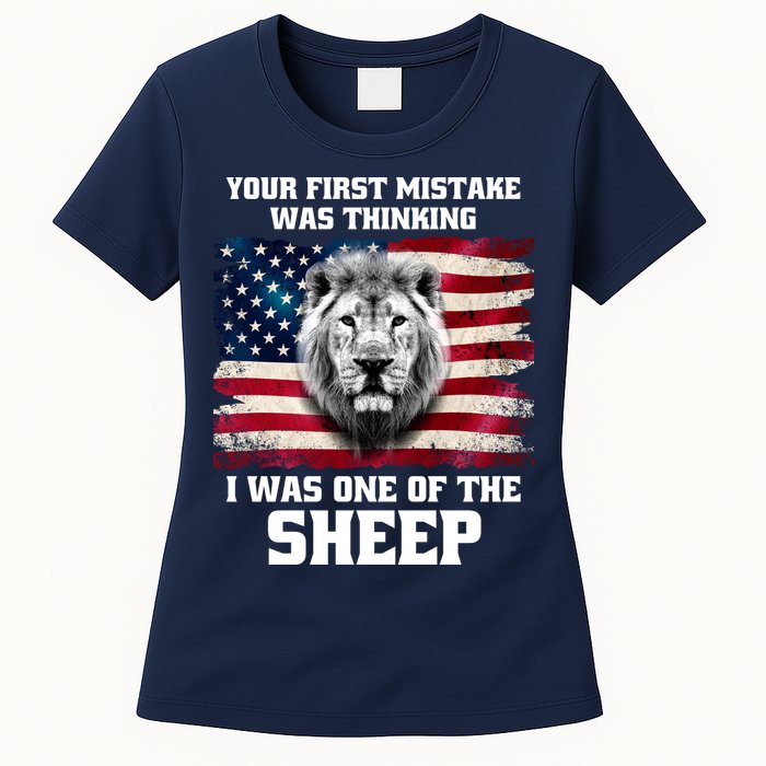 Freedom Patriot Your First Mistake Was Thinking I Was One Of The Sheep Womens T-Shirt