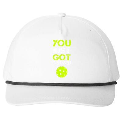 Funny Pickleball You Just Got Served Pickleball Player Sport Gift Snapback Five-Panel Rope Hat