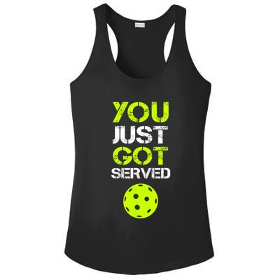 Funny Pickleball You Just Got Served Pickleball Player Sport Gift Ladies PosiCharge Competitor Racerback Tank