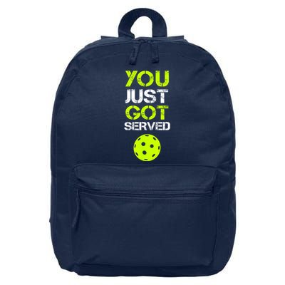 Funny Pickleball You Just Got Served Pickleball Player Sport Gift 16 in Basic Backpack