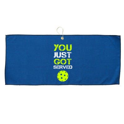 Funny Pickleball You Just Got Served Pickleball Player Sport Gift Large Microfiber Waffle Golf Towel
