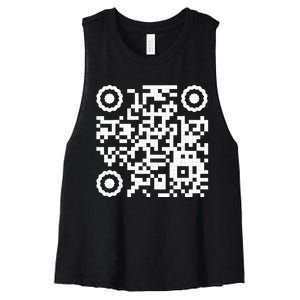 Funny Qr 4547 Dancing Dance (On Back) Women's Racerback Cropped Tank