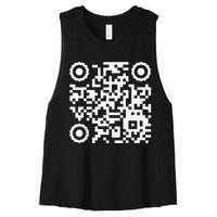 Funny Qr 4547 Dancing Dance (On Back) Women's Racerback Cropped Tank