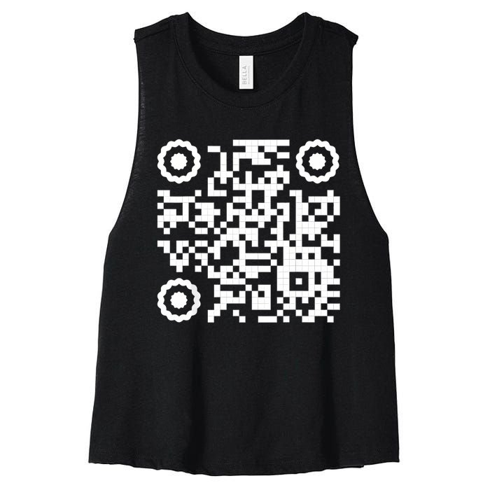 Funny Qr 4547 Dancing Dance (On Back) Women's Racerback Cropped Tank