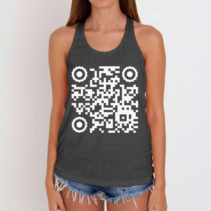 Funny Qr 4547 Dancing Dance (On Back) Women's Knotted Racerback Tank