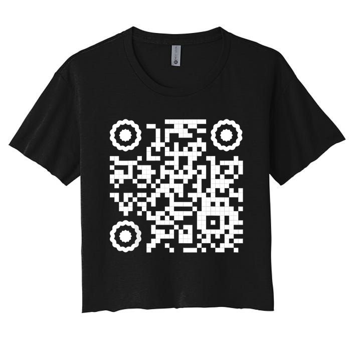 Funny Qr 4547 Dancing Dance (On Back) Women's Crop Top Tee