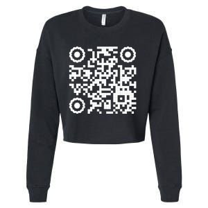 Funny Qr 4547 Dancing Dance (On Back) Cropped Pullover Crew