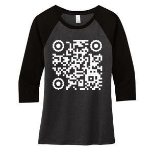 Funny Qr 4547 Dancing Dance (On Back) Women's Tri-Blend 3/4-Sleeve Raglan Shirt